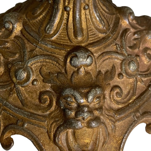 Early 20th Century Victorian Mantle Ewer. Hand Painted Art Glass Body. 16”x 7” - Picture 8 of 13